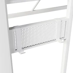 Lit mezzanine 90x200cm - structure en fer - bureau intégré - LED - USB et prise - blanc (matelas non inclus)