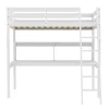 Lit Mezzanine 140x190cm blanc SALA avec Bureau et étagères incl. Sommier et échelle
