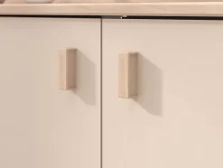 Lit mi-hauteur 90 x 190/200 cm avec rangements - Beige et naturel - LUNOBI