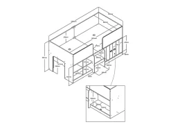 Lit mi-hauteur 90 x 190 cm avec rangements - Coloris : Blanc - BOUTANIO
