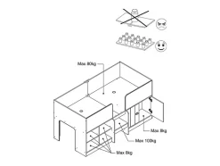 Lit mi-hauteur 90 x 190 cm avec rangements - Coloris : Blanc - BOUTANIO