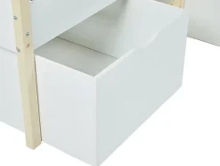 Lit mi-hauteur SISSY - 2 tiroirs - 90 x 190 cm - Blanc et chêne