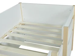 Lit mi-hauteur SISSY - 2 tiroirs - 90 x 190 cm - Blanc et chêne