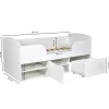 Lit mi-hauteur 90x190 cm ELIO avec sommier et rangements / Blanc