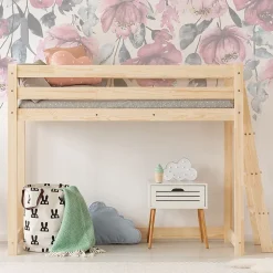 Lit mi-hauteur 90x190 sommier inclus Mark Bois