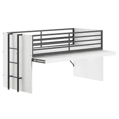 Lit mi-hauteur 90x200 sommier inclus Vipack Sam Blanc