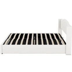 Lit multifonction 180x200cm avec stockage hydraulique, Beige