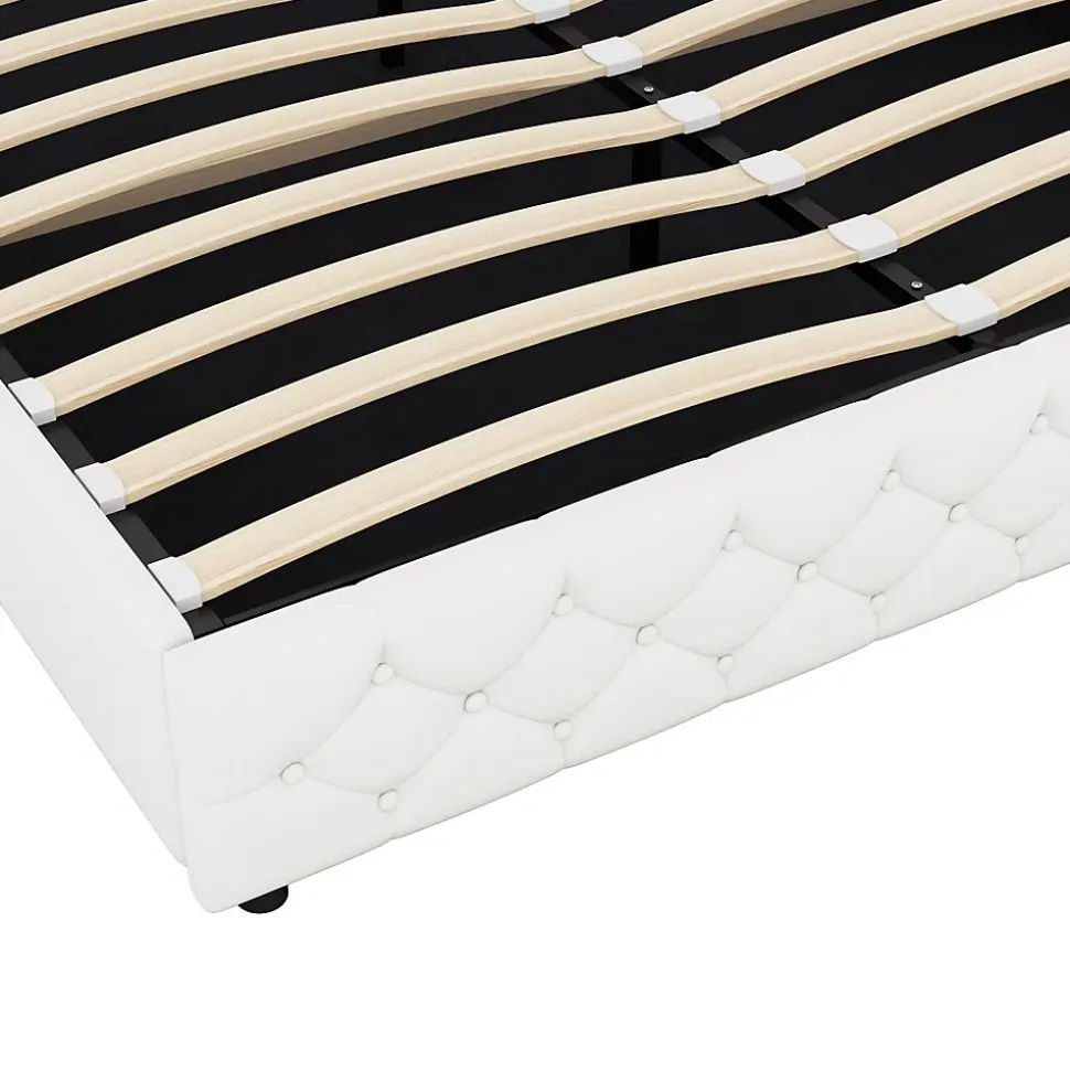 Lit multifonction 180x200cm avec stockage hydraulique, Beige