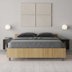 Lit Nuamo en chêne avec sommier 140x190