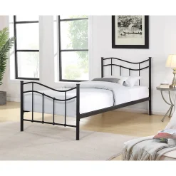 Lit ODETTE 90x190 cm Structure en métal Sommier inclus Style authentique