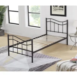 Lit ODETTE 90x190 cm Structure en métal Sommier inclus Style authentique