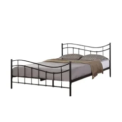 Lit ODETTE 160x200 cm Métal noir Sommier inclus Elégance et robustesse