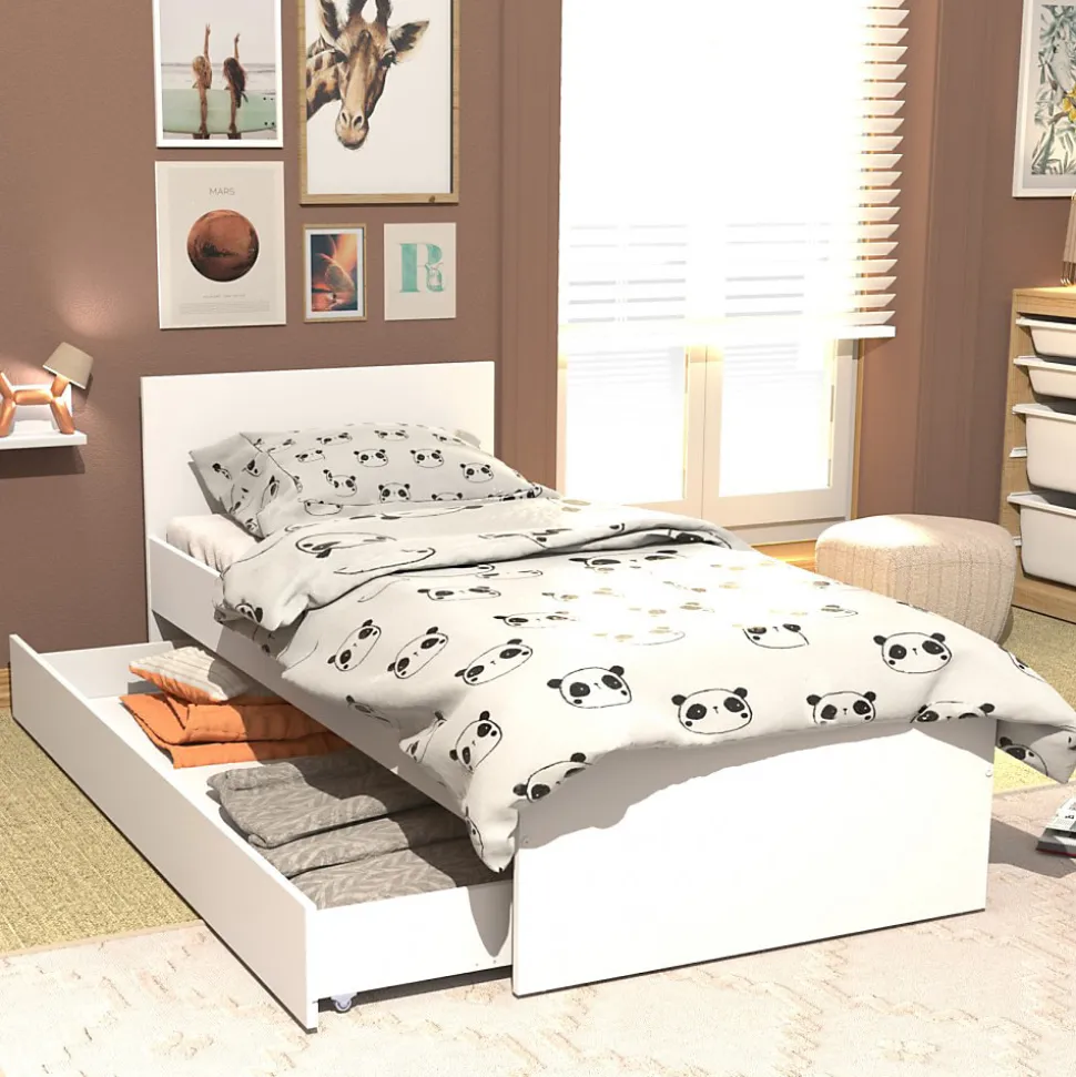 Lit OSLO 90x190 + 1 tiroir / Blanc