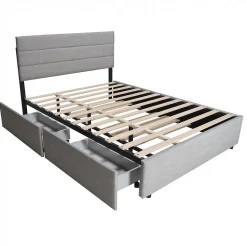 Lit PALERMO 140x200 +1 sommier+2 tiroirs+1 tiroir lit 90x190 / Gris clair