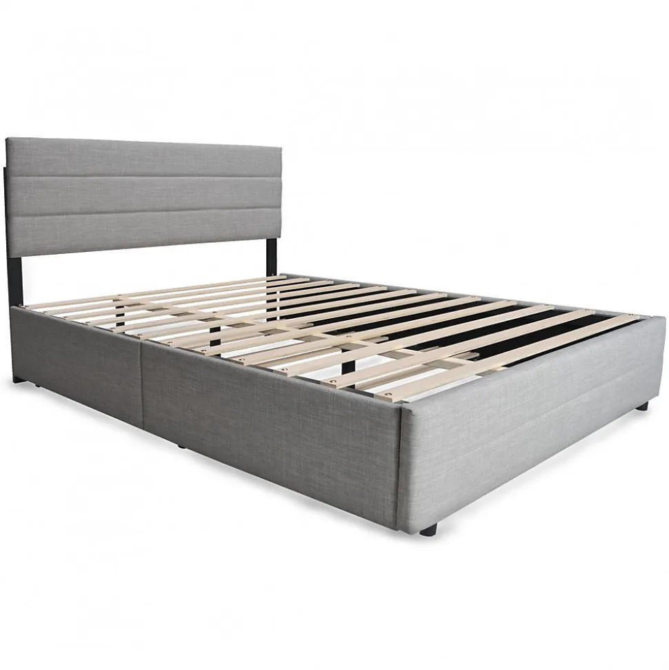 Lit PALERMO 140x200 +1 sommier+2 tiroirs+1 tiroir lit 90x190 / Gris clair