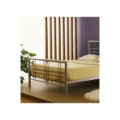 Lit PAXOS 160x200 cm en métal coloris gris argenté avec sommier.