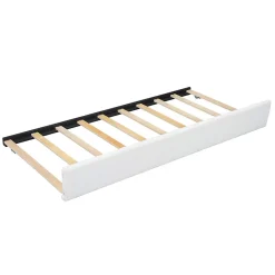 Lit plat rembourré 90 x 200 cm, avec lit gigogne, moelleux, blanc