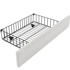 Lit Plat 90x200cm Laine Mouton Forme Lapin Blanc Blackcolors