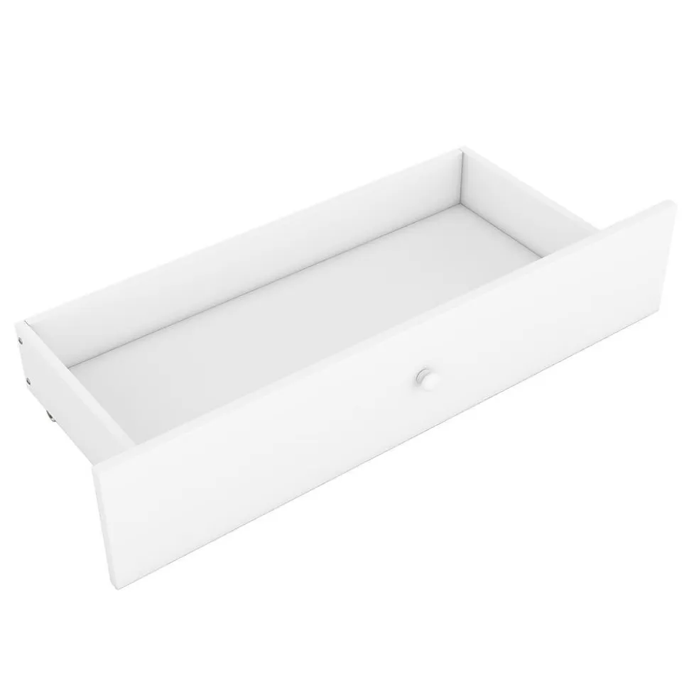 Lit Plat 160X200Cm Tiroirs Blanc Blackcolors