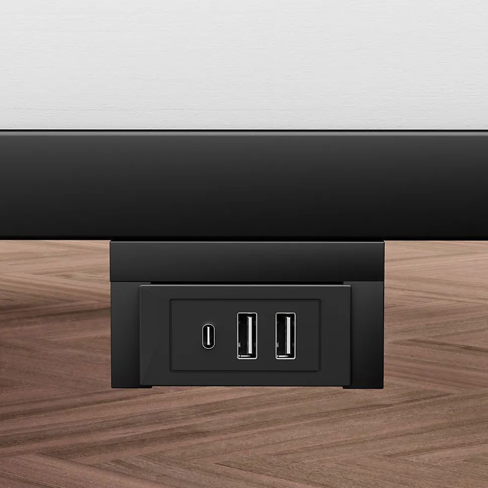 Lit plateforme métal 140x200 cm, style japonais, LED, sans tête de lit - noir