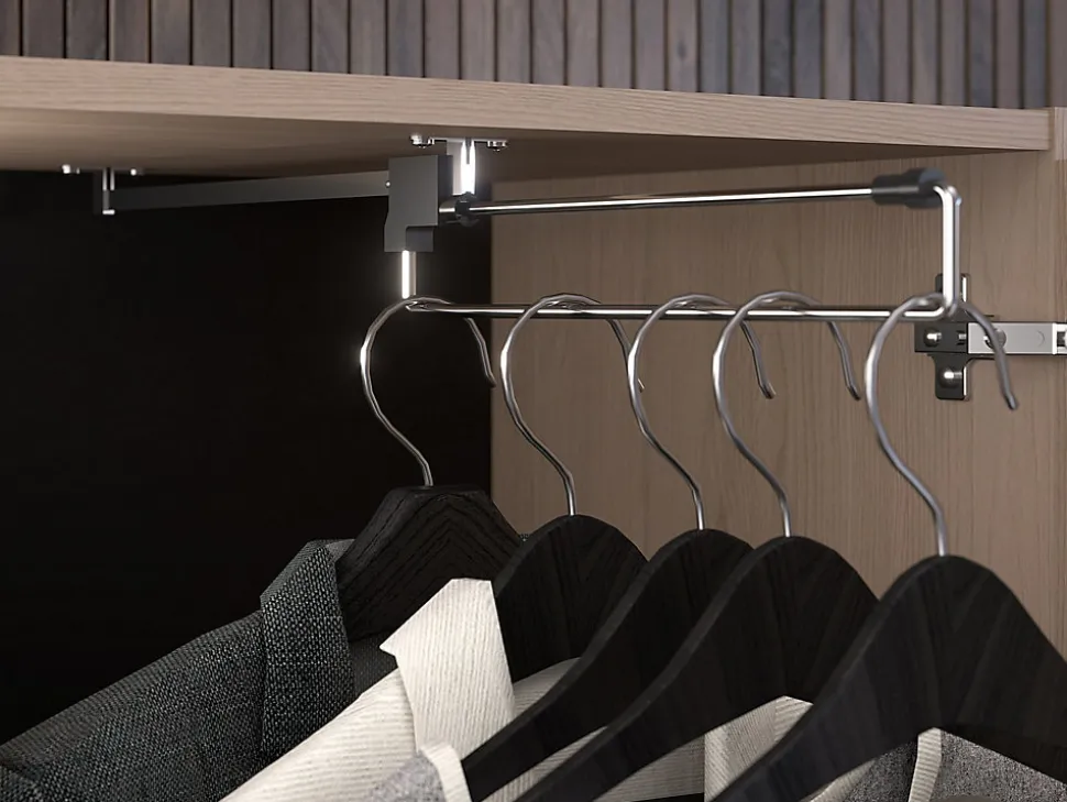 Lit pont 140 x 190 cm avec rangements - Avec LEDs - Coloris : Naturel et noir + Sommier + Matelas - VELONA