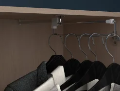 Lit pont 160 x 200 cm avec rangements - avec LEDs - Coloris : Naturel et blanc brillant - VELONA