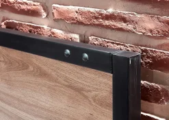 Lit PORTLAND style industriel 180 x 200 cm chêne poutre / métal WIMEX