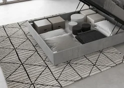 Lit rangement béton Demas 140x200 avec tête de lit inclinée