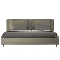 Lit rembourré en simili cuir Antea cappuccino sans sommier 180x190