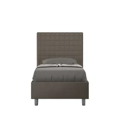 Lit rembourré sans sommier 80x200 Sunny cappuccino simili cuir