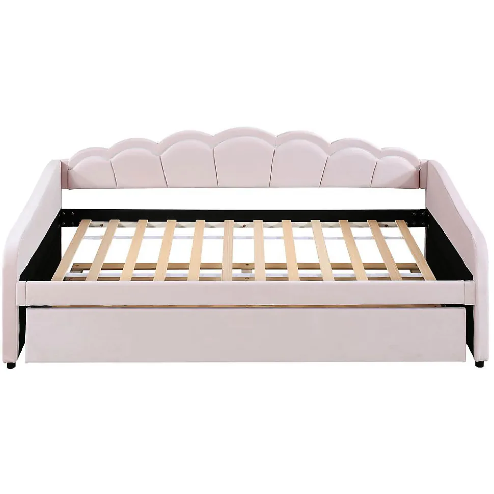 Lit Repos 90X200Cm Led Velours Rose Blackcolors