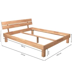 Lit RIVA 140x200 cm/ Hêtre massif huilé