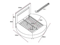 Lit rond 160 x 200 cm - Avec LEDs - Simili - Blanc - ABULIS III