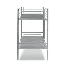 Lit SAMMY Lit superposé en métal 90x200 cm gris avec sommiers inclus