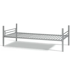 Lit SAMMY Lit superposé en métal 90x200 cm gris avec sommiers inclus