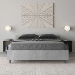 Lit sans sommier 140x190 béton Nuamo