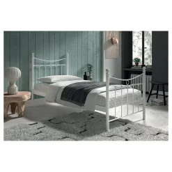 Lit SENCHA 90x200 cm en métal blanc