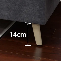 Lit Simple Adulte 90x200 cm - Lit Bas Sans Tête de Lit, Sans Matelas, Moderne et Minimaliste, Velours Gris