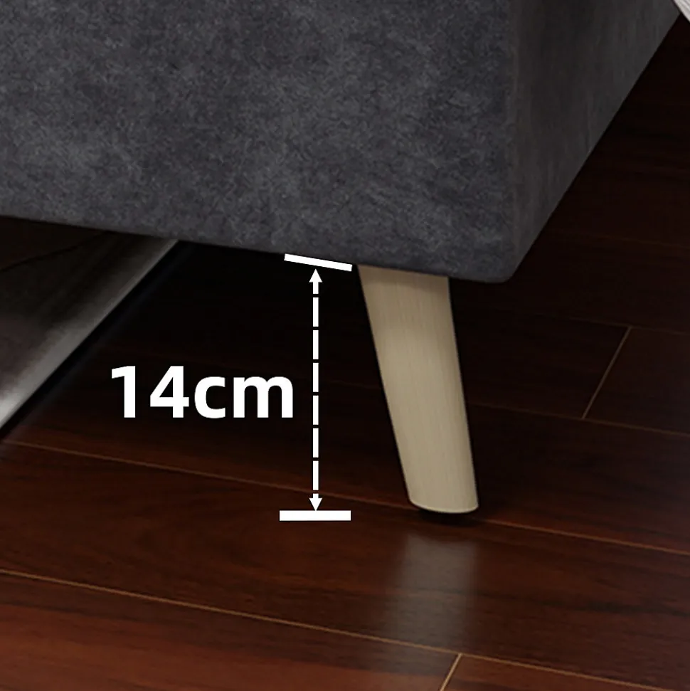 Lit Simple Adulte 90x200 cm - Lit Bas Sans Tête de Lit, Sans Matelas, Moderne et Minimaliste, Velours Gris