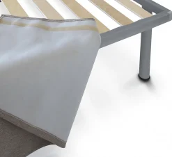 Lit simple Dbertol, ensemble tête de lit en similcuir avec sommier, matelas inclus, 80x190 cm, gris tourterelle