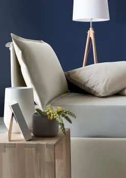 Lit simple Dloset, Lit coffre avec revêtement en tissu, Ouverture frontale, avec matelas 90x190 cm inclus, Beige