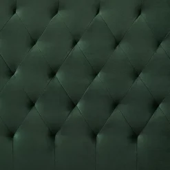 Lit simple GLAMOUR, 90x190 cm, capitonné avec sommier, revêtement en velours vert