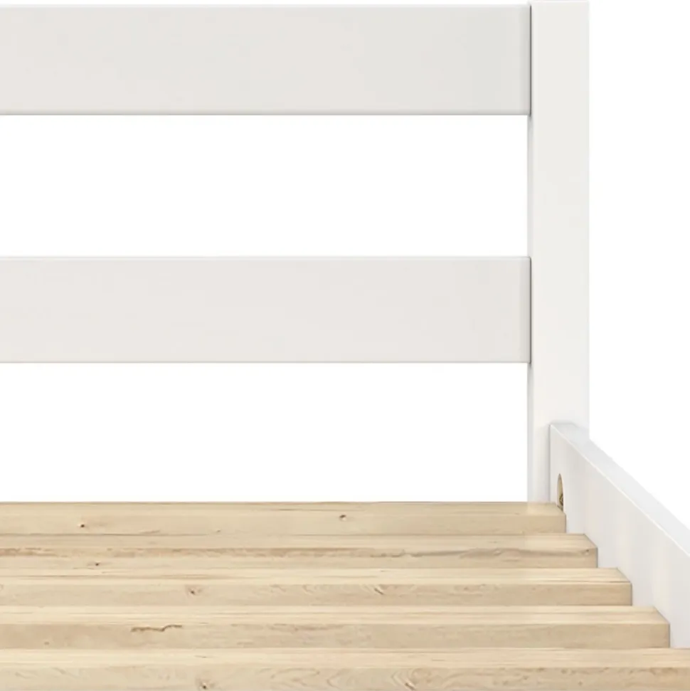 Lit simple HARPER 90 x 190 cm avec sommier bois blanc