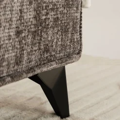 Lit simple LEVERDA 90 x 190 cm, revêtement en tissu - Gris