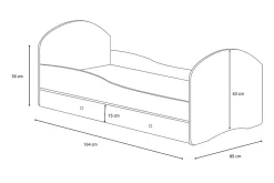 Lit simple Luk 160x80 avec tiroir