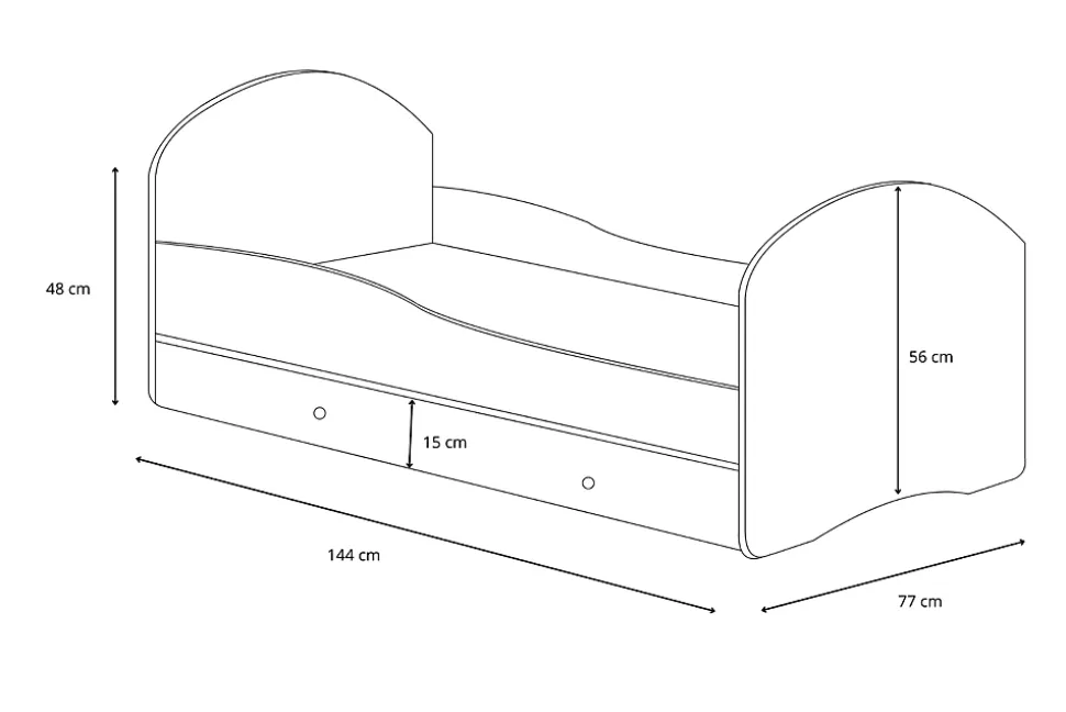 Lit simple Luk140x70 avec tiroir