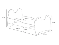 Lit simple Panda 160x80 avec matelas