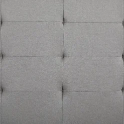 Lit simple REVE, 90 x 190 cm, capitonné avec sommier, revêtement en tissu gris