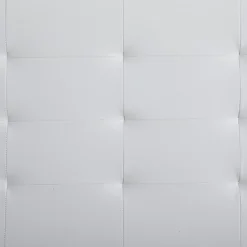Lit simple REVE, 90 x 190 cm, capitonné avec sommier, revêtement synthétique blanc
