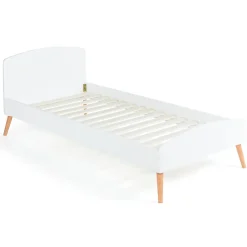 Lit simple scandinave 90 x 190 CM SOREN bois et blanc